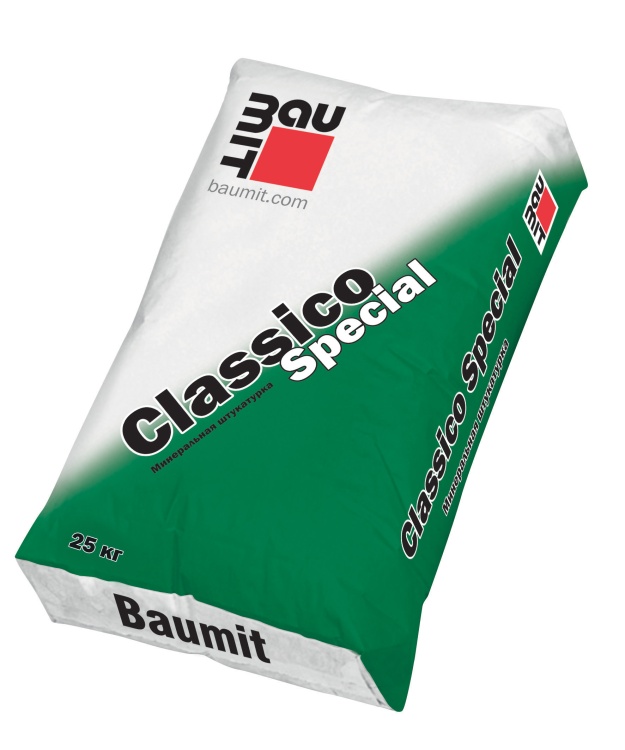 Минеральная штукатурка Baumit Classico Special Natur R 2.0, короед, серая, 25кг